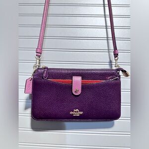 Coach Noa Pop-Up Messenger In Color Block *Plum Multi/Light Gold* NWOT MSRP:$328